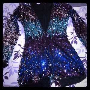 V neck sparkle romper